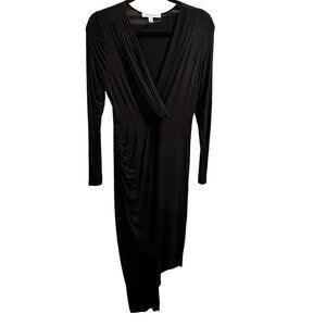 👗 2/$30 👗 Black Long Sleeve Plunging V-Neck Long Dress sz M